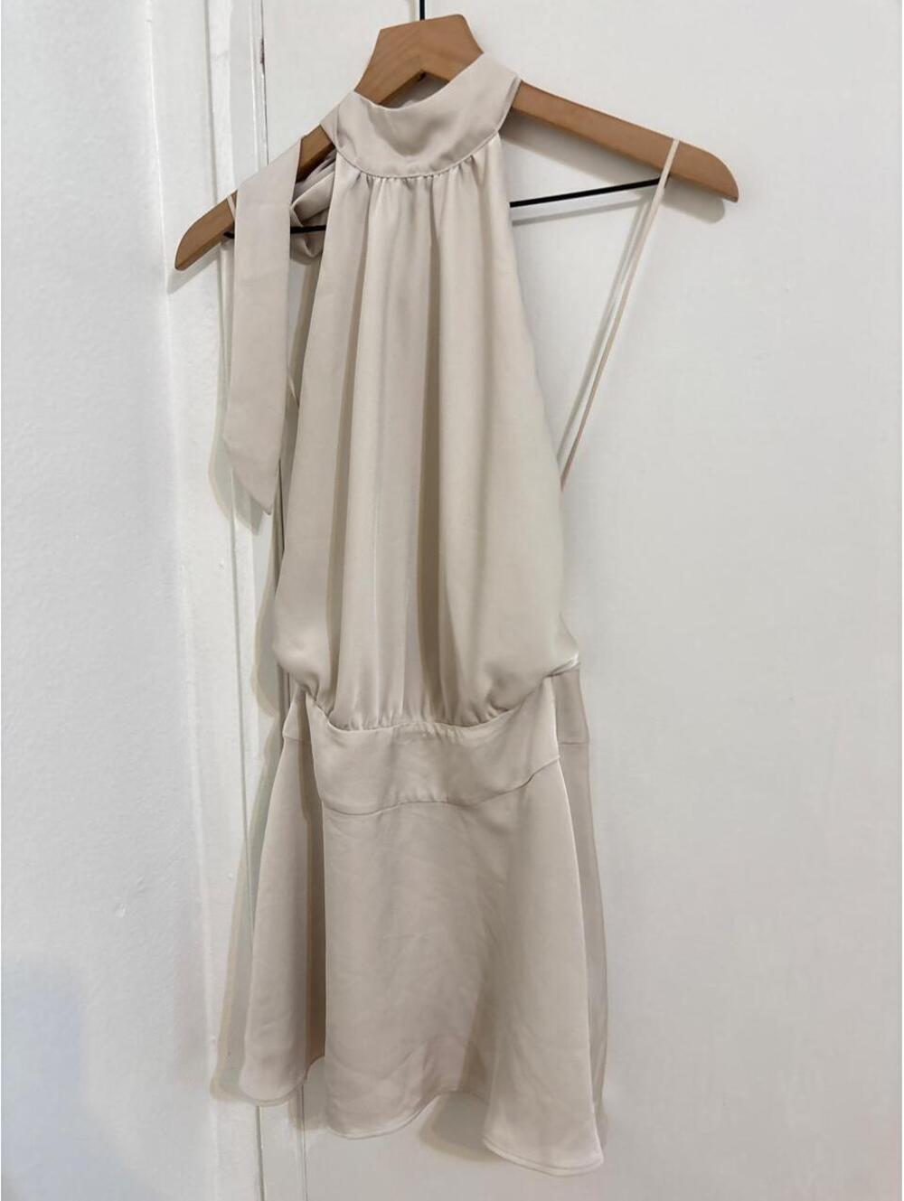 Aritzia Possie Satin Dress | Matte Pearl 🧑‍🩰✨| Size 0